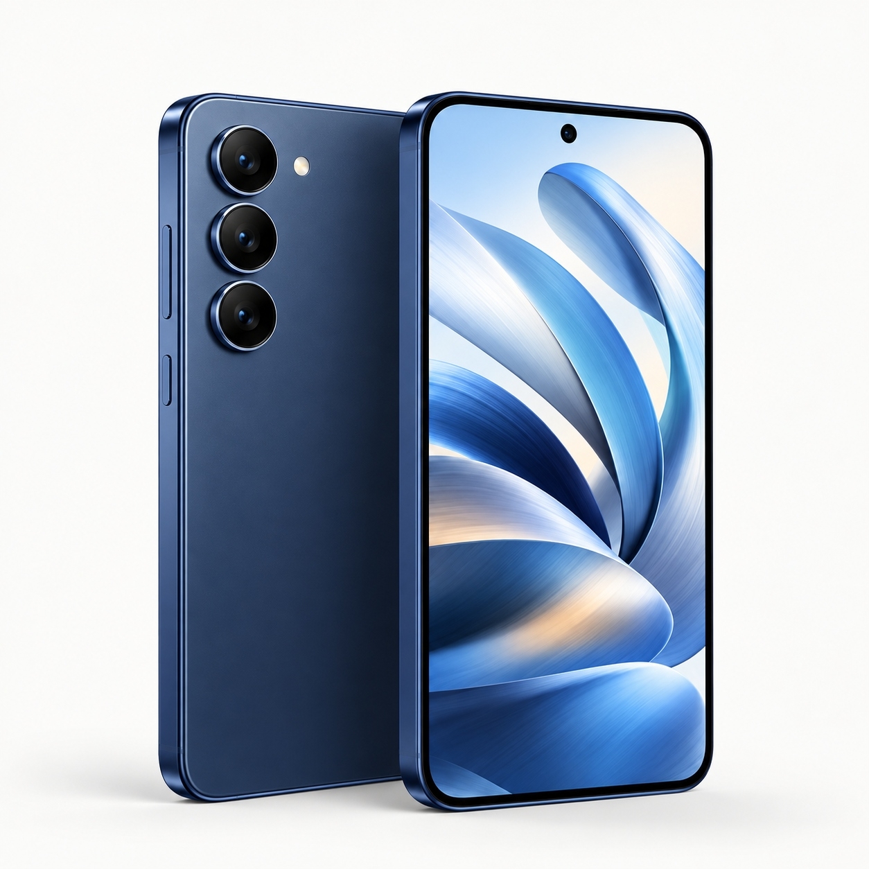 Blue smartphone product visualization showcasing creative digital imagery for websites and online stores.