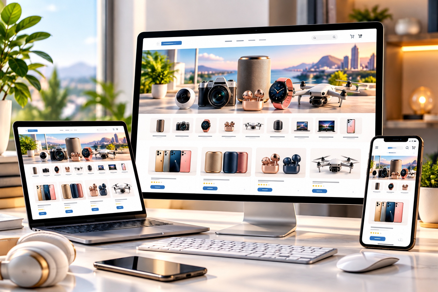 Gadget Shop ecommerce website design showcasing a modern online electronics store by Tone Media Promotions